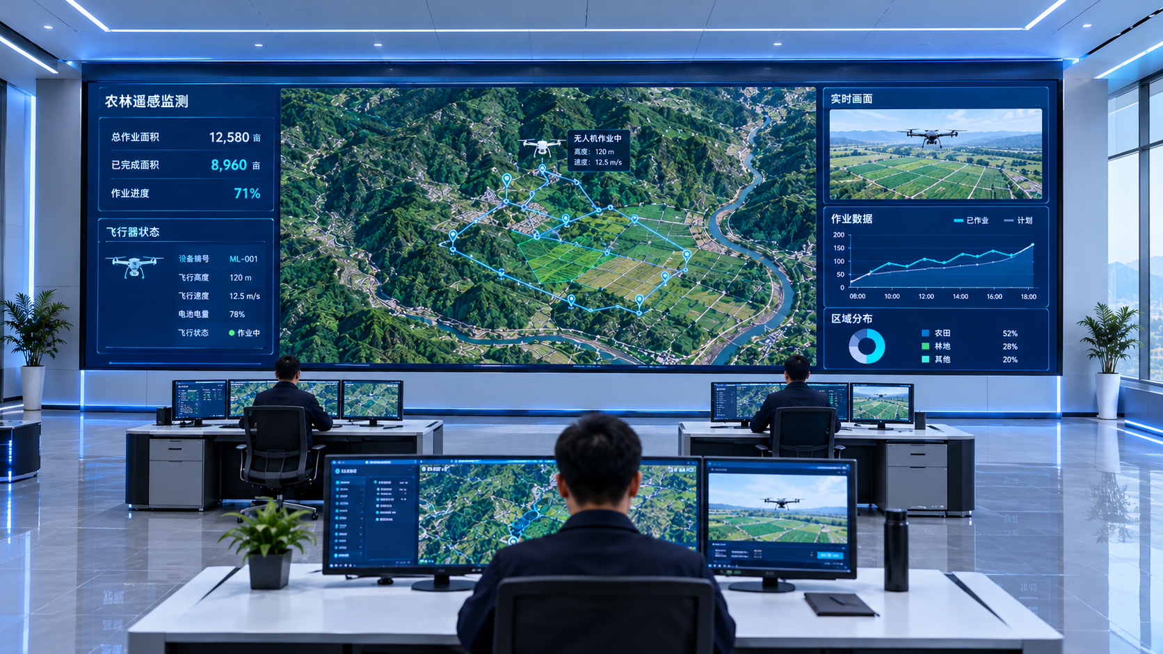 智慧农林 GIS 平台界面示意图